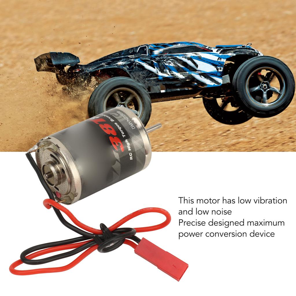 38 Omdreininger 380 Børstet Elektromotor Høyt Dreiemoment Børstet Motor med JST-plugg for 1/16 RC Bil Skipmodell Universell Type
