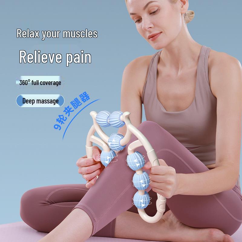 9-Wheel Leg Massager: Soothing Calf Roller for Muscle Relaxation and Beauty