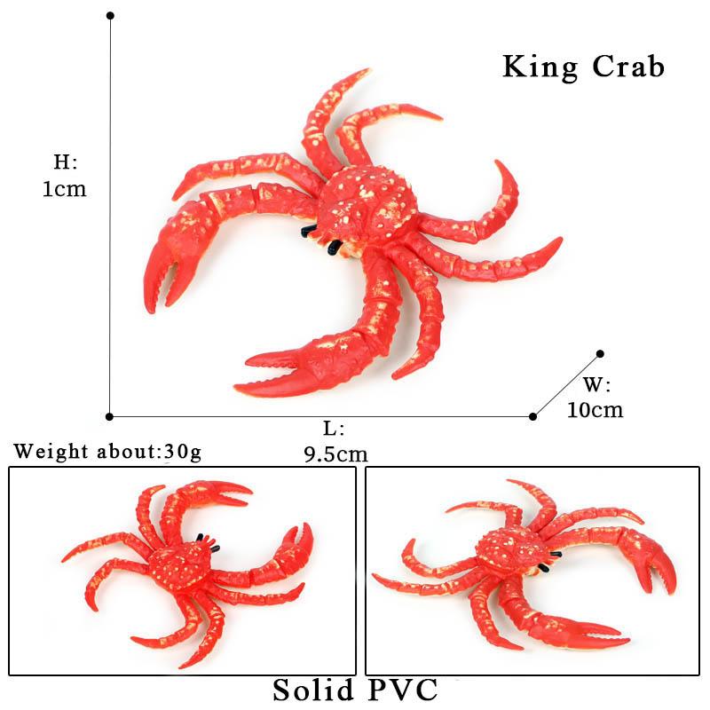 Oenux Simulation Ocean Sea Life Animals Model Lovely Crab Action Figures Toy Cake Toppers Collection Jouet Kids Education Gift