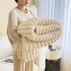 Luxurious Encrypted Plush Rabbit Fur Winter Blanket - Thick, Soft & Warm Nap or Sofa Coverlet