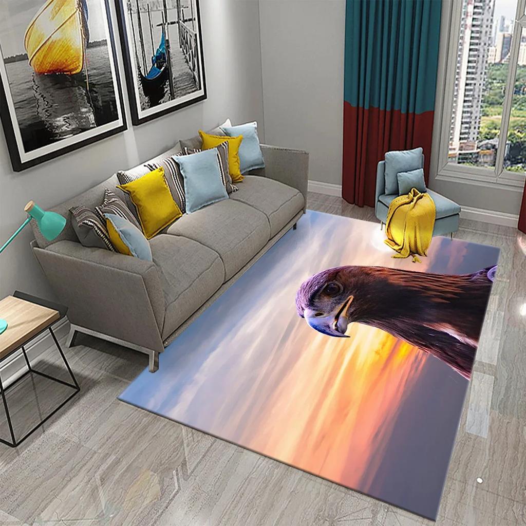 Dywan z Orłem 3D Dywan ze Wzorem Drapieżnego Zwierzęcia Dywan do Salonu na Sofę Dywan do Łazienki Antypoślizgowy Dywan do Sypialni Dywan do Kuchni Dekoracyjne Dywany Strefowe