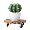Wooden Plant Stand with Wheels Heavy Duty Rolling Plant Stand for Plant Pots