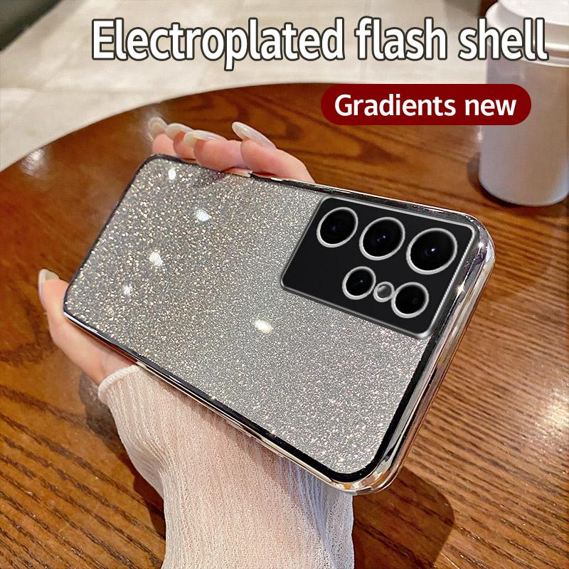 Glitter Clear Soft Phone Case For Samsung Galaxy S25 S24 S23 S22 S21 S20 FE Ultra S10 S9 S8 Plus A06 A16 A36 A55 A03 Core Cover