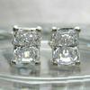 Rectangular cut transparent zircon earrings