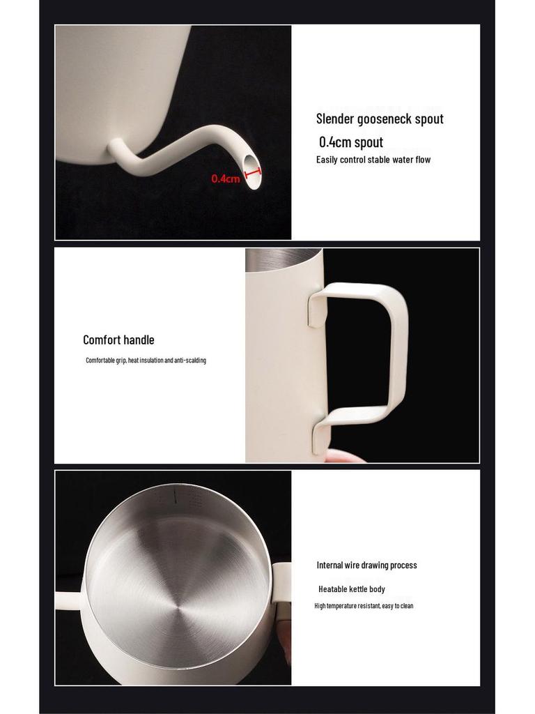 Stainless Steel Long Spout Pour-Over Coffee Kettle for Precise Drip Brewing
