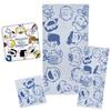 With a Furoshiki Nishikawa Snoopy Towel Set of 3 Washable Cotton Unspun Gauze Soft and Fluffy Imabari Name Tag Friends Blue TZ96302600 PN6602TW Smile