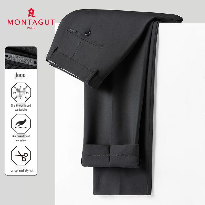 

MONTAGUT Men s Straight-Leg Casual Trousers 36