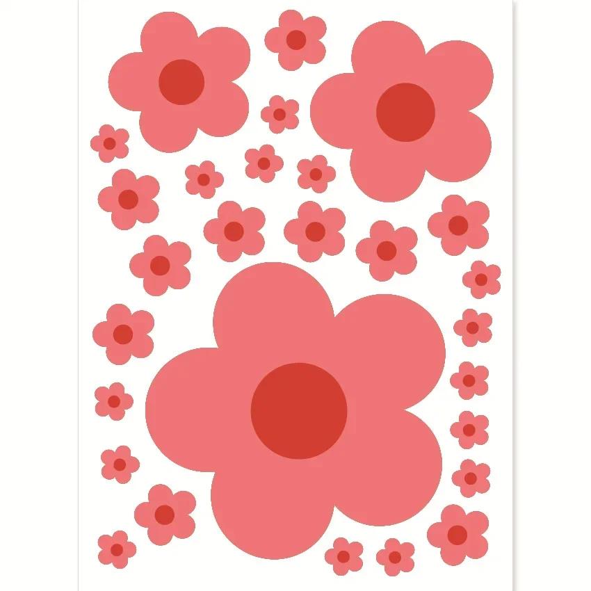 Colorful Flower Wall Sticker for Car Glass Baby Room Wall Decals Living Room Children Home Decor Bedroom Decoration 1Pcs Cartoon