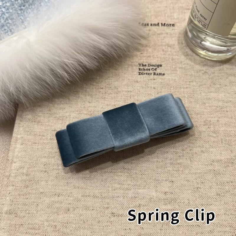 Korean Double-Sided Velvet Bow Banana Clip Women'S Autumn And Winter Temperament Elegant Ponytail Vertical Clip Hair Accessories