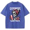 Expensive Talks Back Funny Prints Washed Retro  T Shirt Woman Trendy Casual Tee Shirts Cotton Oversized Clothes Breathable Short Sleeve