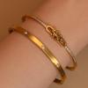 New  Geometric Crystal Design 18 K Gold Plated Stainless Steel Bracelet Women's Jewelry Bangle Party Wholesale Gift