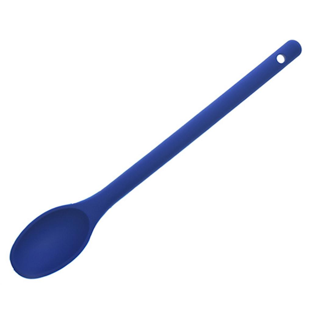 SW One Piece Design Food Stirring Cooking Tool Silicone Long Handle Mixing Spoon