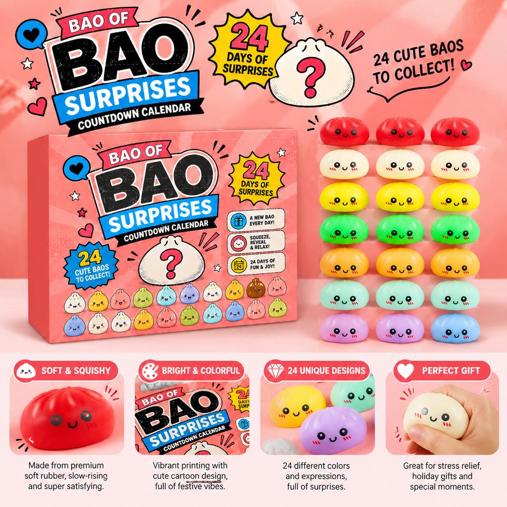 Soft Rubber Stress Relief Blind Box Set, 24 Squishy Slow Rising Toys Gift Box