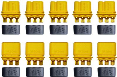 5 Paare MR30 Stecker männlich-weiblich für RC LiPo Akkus mit Schutzhülle Kunststoff für Tello Akku Tablet LiPo Tasche 1/10 RC Auto