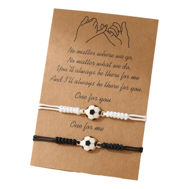 

Soccer Friendship Bracelets for Men Women Graduation Gifts Black White String Football Jewelry for Soccer Lovers белый/чёрный