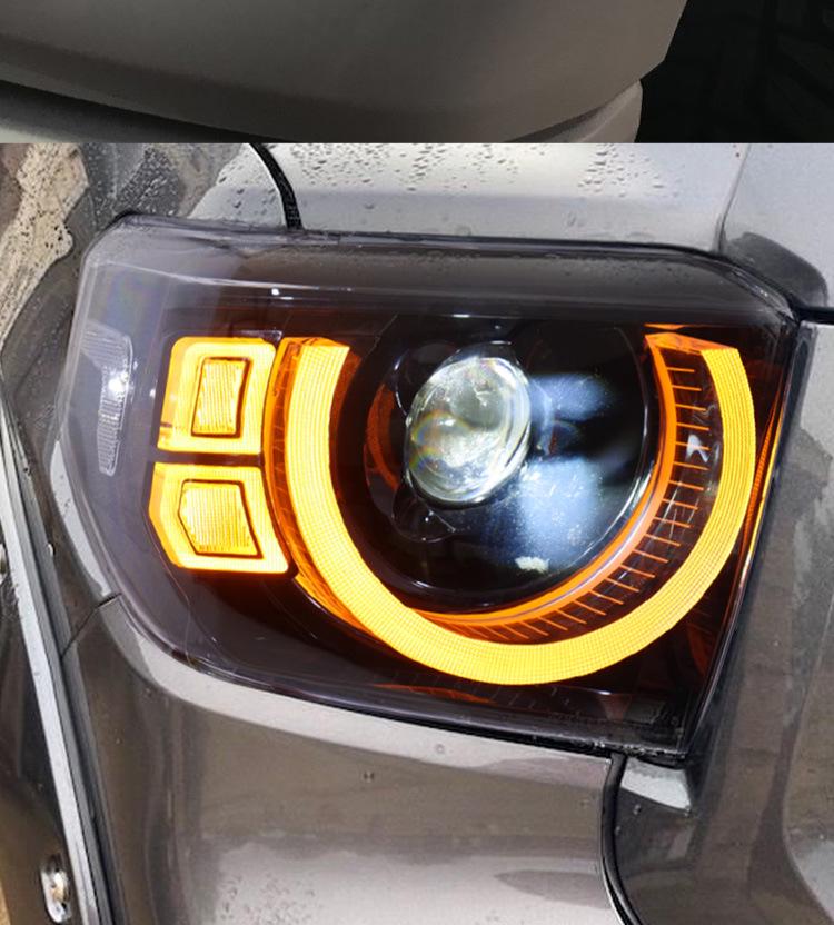 14-20 Toyota Tundra LED Projector Headlights with Defender Style DRL and Turn Signals