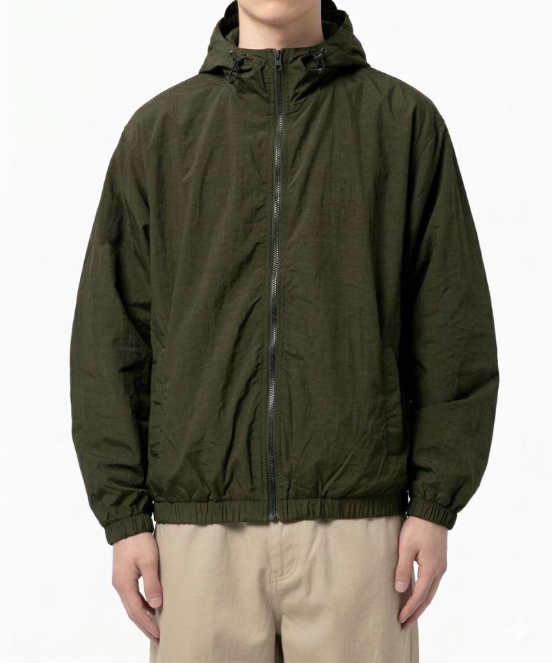 Underoff Crop Banding Light Windbreaker Khaki