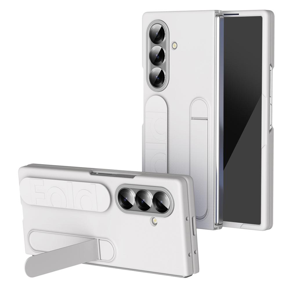 For Samsung Galaxy Z Fold7 5G Case with Tempered Glass Film Kickstand Wristband PC+Silicone Phone Cover