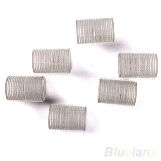6 Pcs Random Color Same Size Hot Grip Cling Hair Styling Roller Curler Tool