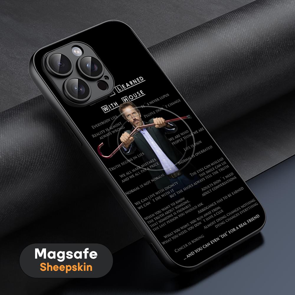 Popular House M.D TV Show Phone Case For iPhone 16 15 14 13 12 11 Plus Pro Max High-end Luxury Magsafe Sheepskin