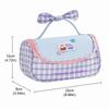 Gingham Print Stationery Bag Bow Handle Pencil Pouch Multi-Functional Pencil Case  Students