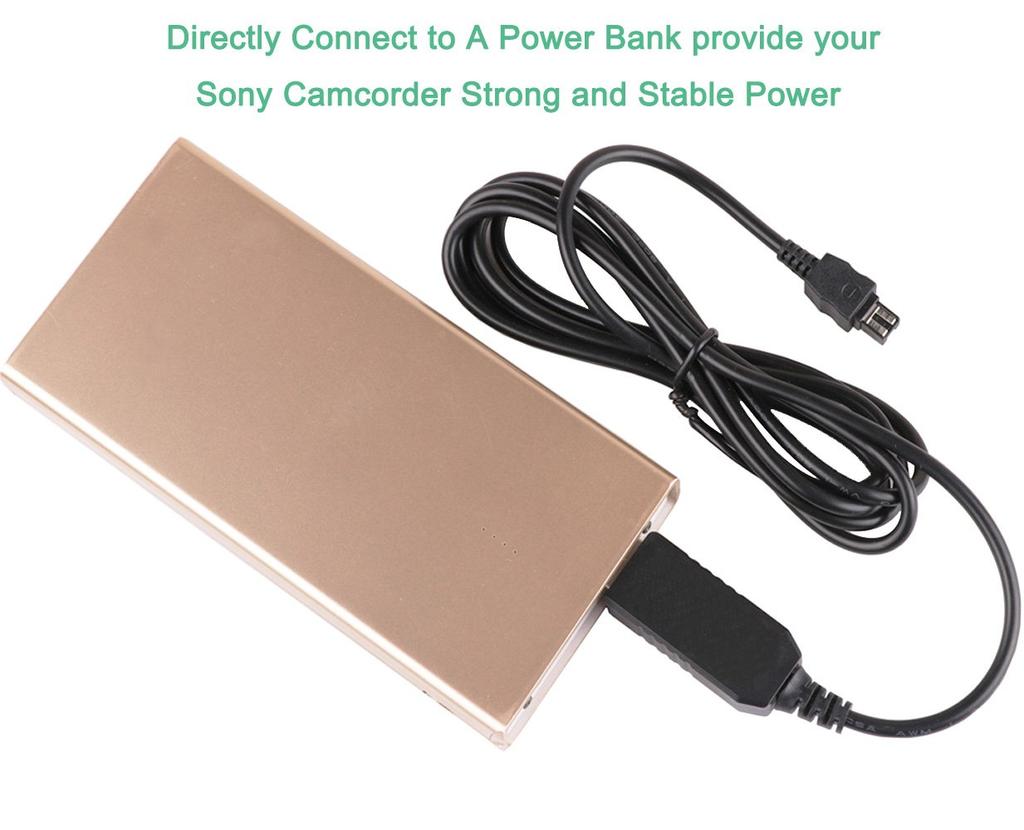 USB Power Adapter Charger for Sony Handycam HX100V Other Video Cameras AC-L25, AC-L25A, AC-L25B, AC-L25C, AC-L200C, AC-L200B, AC-L200D, DCR-DVD7,