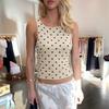 Women's summer new fashion polka dot printing slim round neck sleeveless top women's wholesale