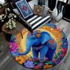Elephant Round Area Rug,Carpet Rug for Living Room Bedroom Sofa Playroom Decor,Non-slip Floor Mat