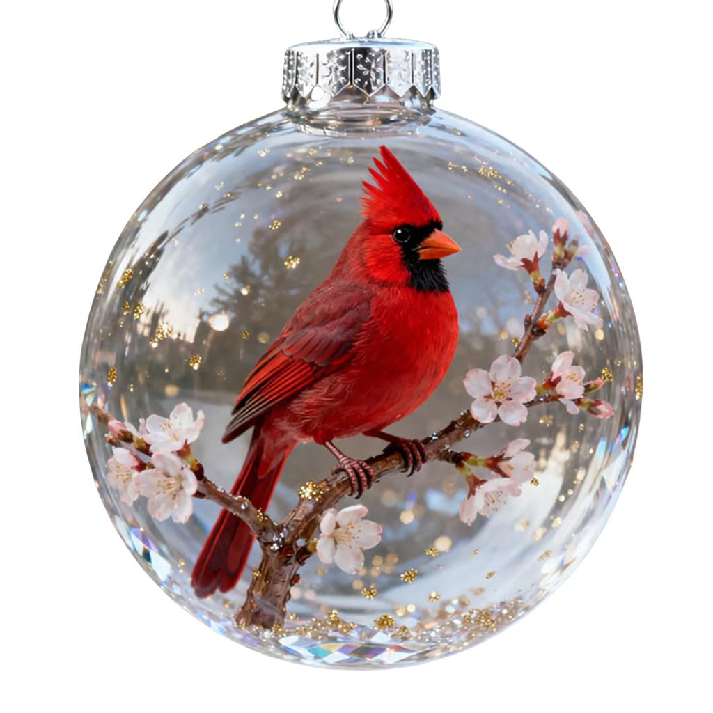 Bird Christmas Tree Ornaments Clear Christmas Balls Christmas Cute Birds Xmas Tree Ball for Holiday Christmas Party Home Decor