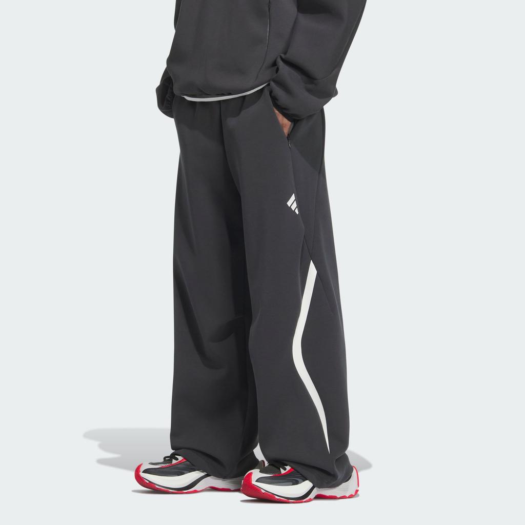 adidas SS25 Sports Lifestyle Series Brand Logo Comfortable Soft Casual Knitted Sports Pants Men Pants Carbon-Black JZ8705