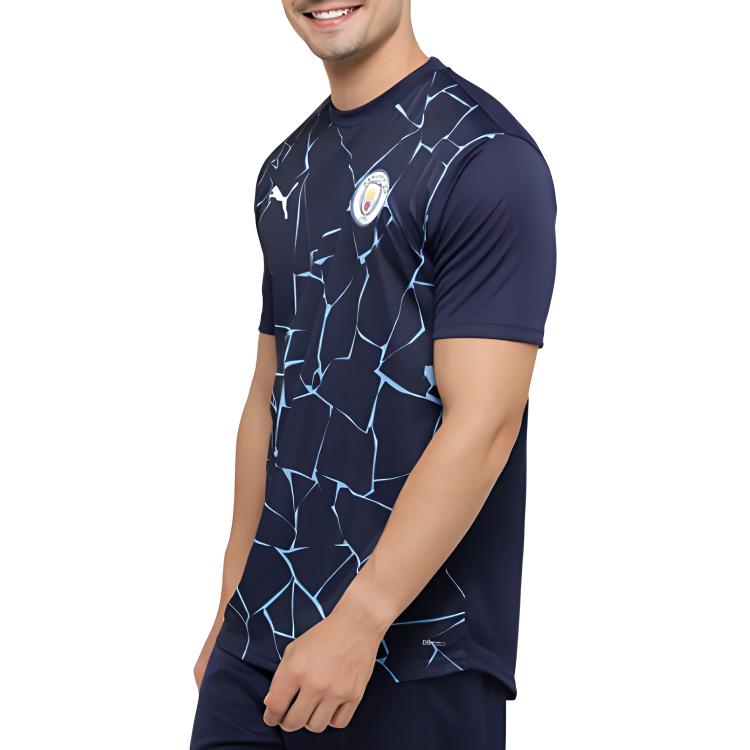 Puma Manchester City Football Club Short Sleeve T-Shirt Men Tops Blue 758030-07