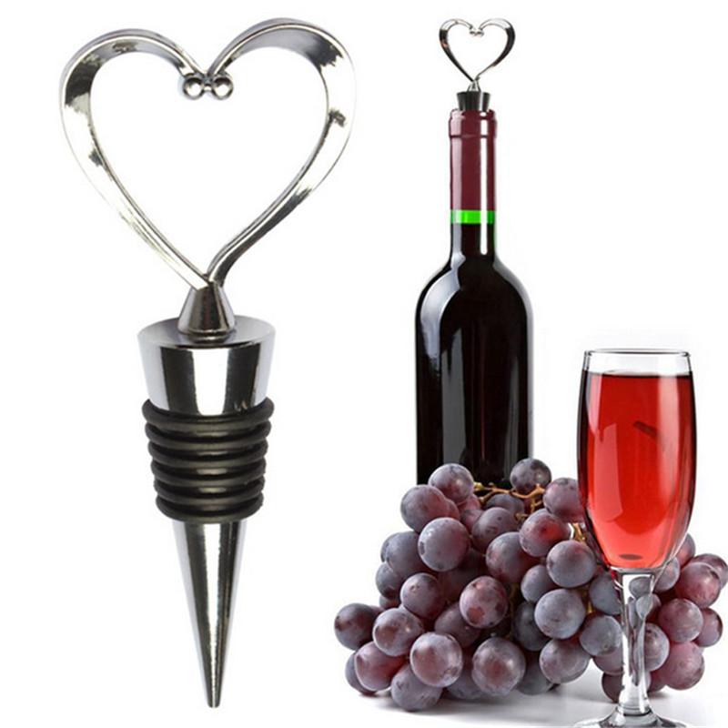 Decorative Heart Shape Wine Bottle Stopper Zinc Alloy Friendly Reusable Plug Keep Wine Fresh For Sweetheart Favors Wedding Gift