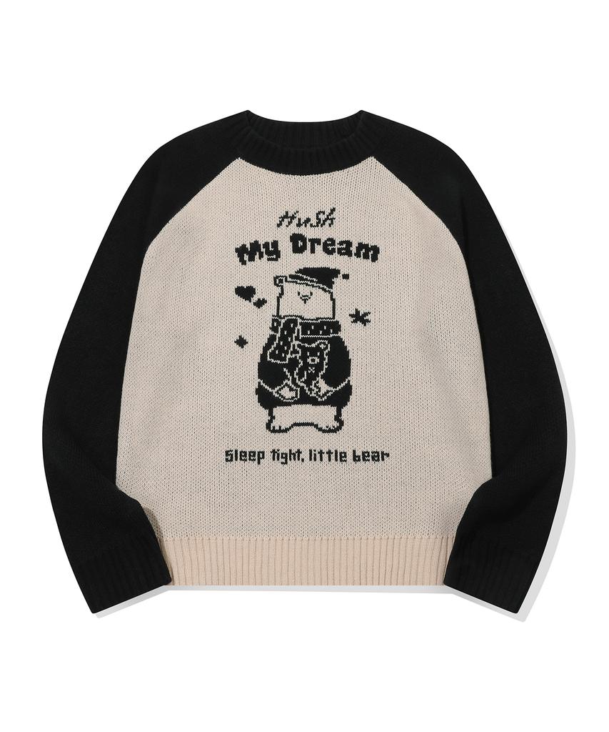 CPGN STUDIO Hushbear Raglan Pullover Knit Black