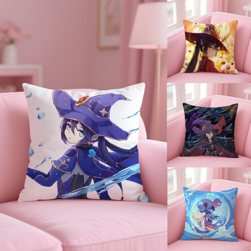Xiao G-Genshin I-Impact Pillow Case Plush Fabric Soft Double-Sided Printed Sofa Warm Winter Home Gift Cushion Cover