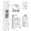 Bathroom Furniture Set with Door 5 Pcs White Engineered Wood & Metal