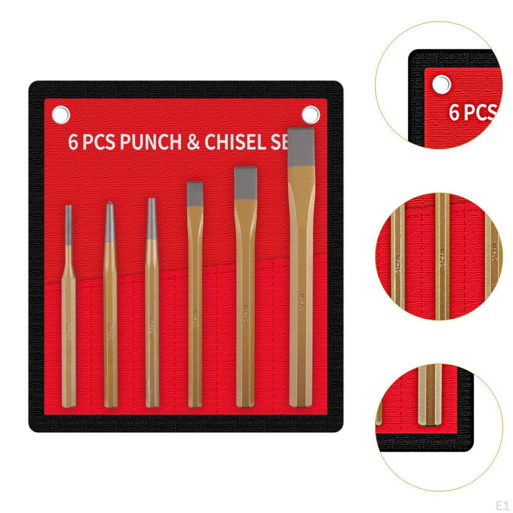 6 Stück Körner-Set Zentrierstift und Werkzeug Professionelles Maurer-Set für Zimmerleute Heimwerker