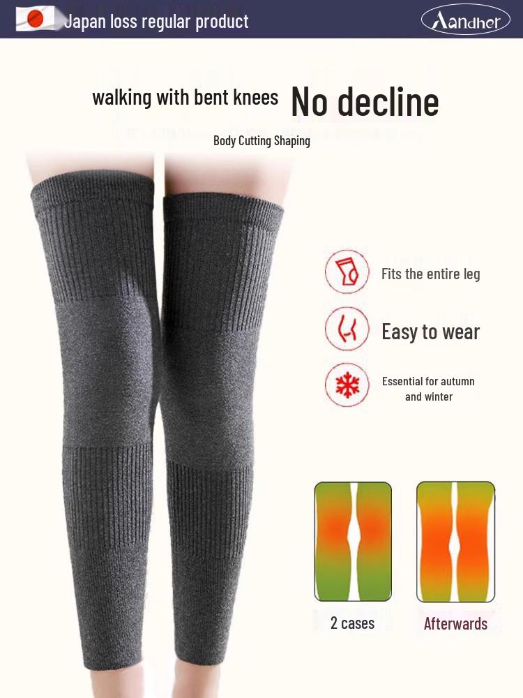 Genouillères en laine pour la chaleur des articulations - Unisexe Senior Chauffant Coupe-froid pour Automne & Hiver