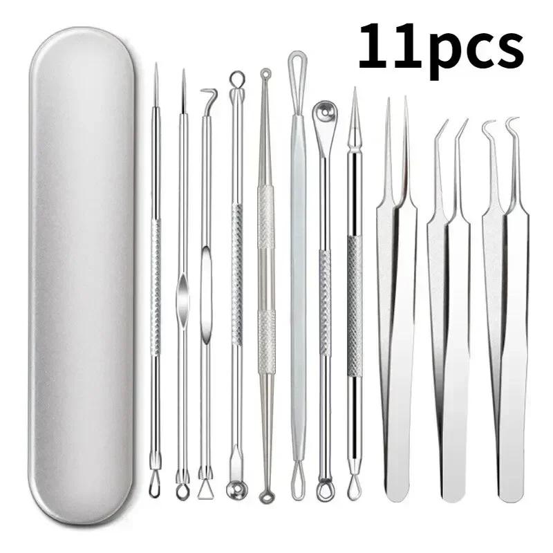 

1/11Pcs Ingrown Hair Tweezers Acne Clips Blackhead Removal Needles Black Dots Pore Cleaner Deep Cleansing Face Skin Care Tools CHINA