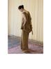 Autumn Origami-Inspired Sleeveless Linen Top with Mottled Texture