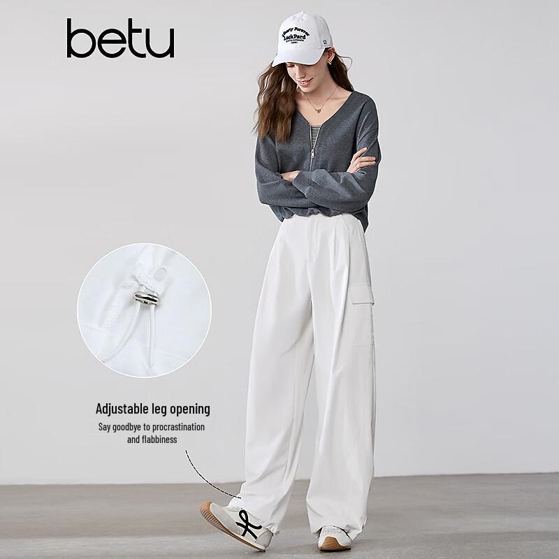 Betu Women's Casual Wide-Leg Cargo Pants