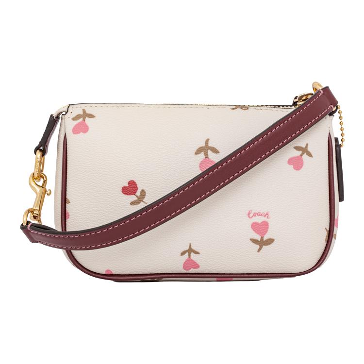 New COACH Leather Pochette, Shoulder Bag, Clutch Trumpets Women's White C2899-IMCAH