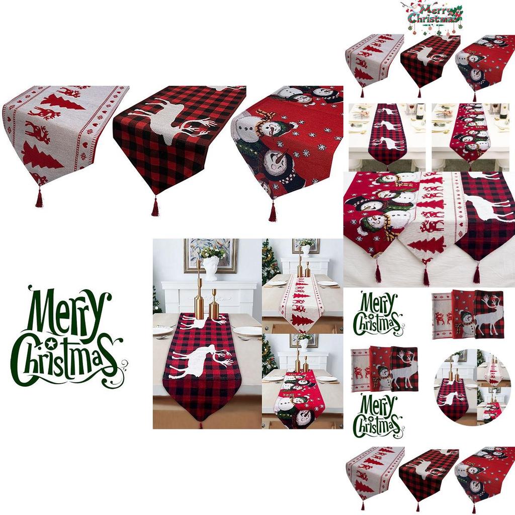 Festliche Stickerei 71" Weihnachts-Tischläufer Langlebige Weihnachts-Heimdekoration