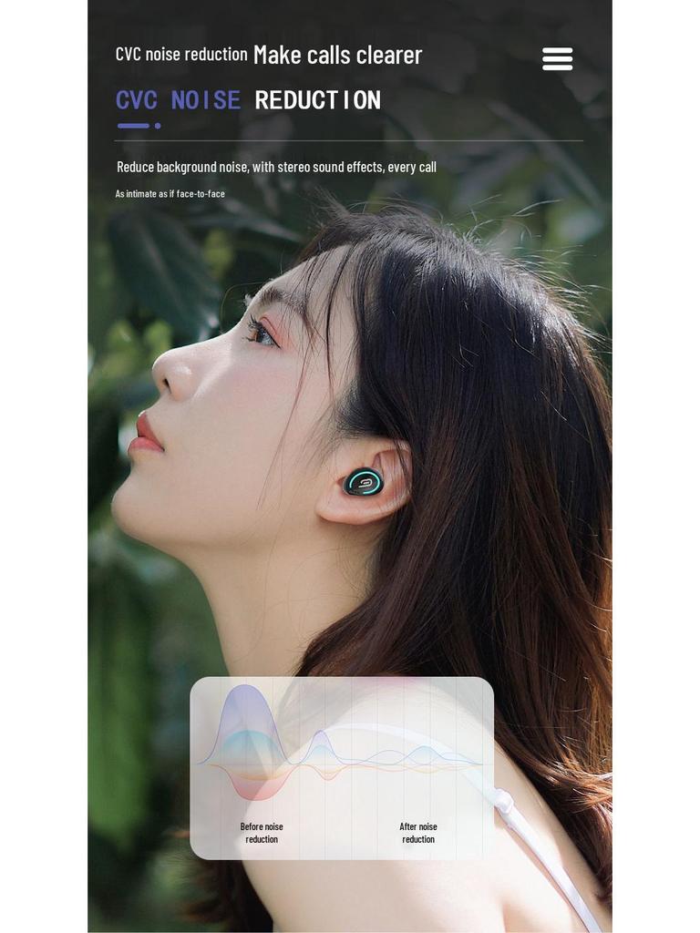 Einzelohrbügel Bluetooth 5.0 Sport-Kopfhörer mit Ladecase (Mono-In-Ear)