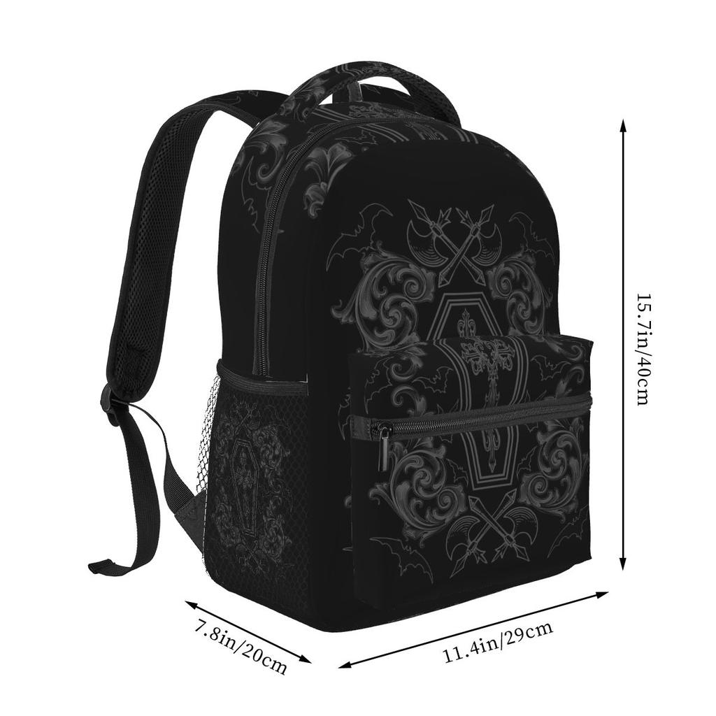 Goth Black Bats Backpacks Boys Girls Bookbag Children School Bags Cartoon Kids Rucksack Shoulder Bag Large Capacity
