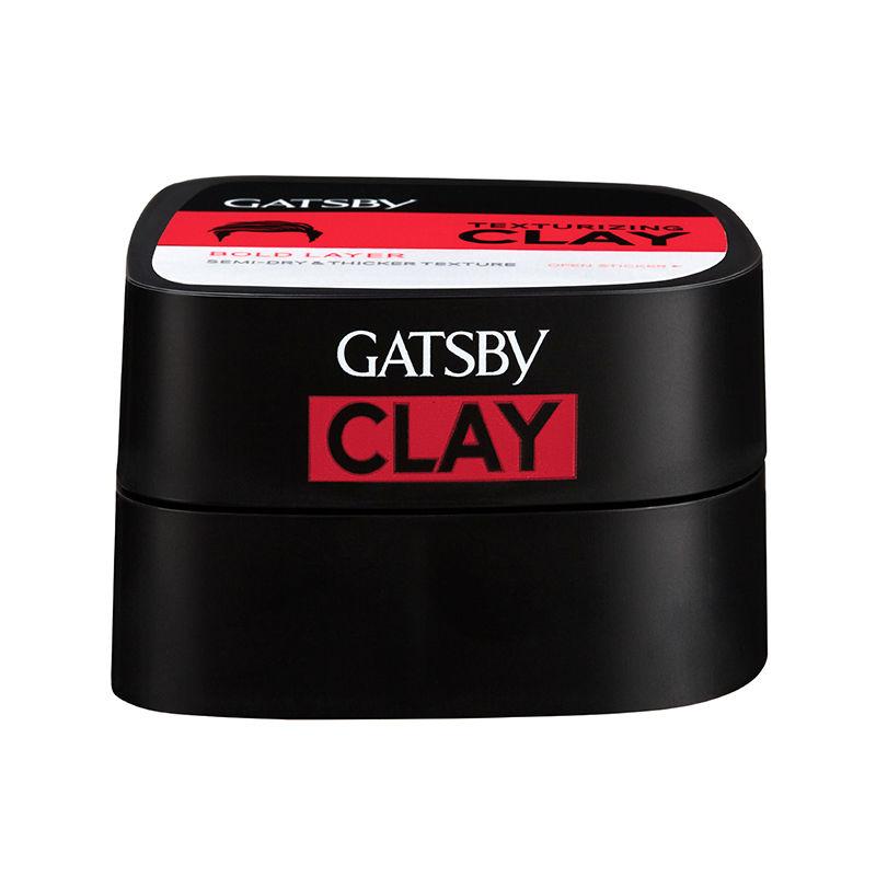 Gatsby Texturizing Clay Hair Wax For Men 73g | Strong Hold Styling Clay For Messy Hair Look With Natural Shine & Long Lasting Texture Finish