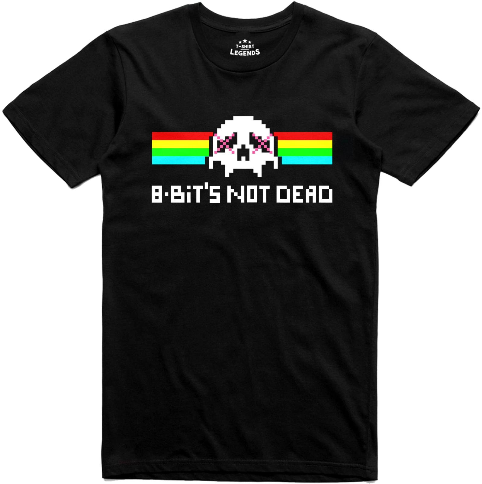 8-Bit s Not Dead T Shirt Retro Mens Vintage Computer Logo 8 bit Gamer Tee S