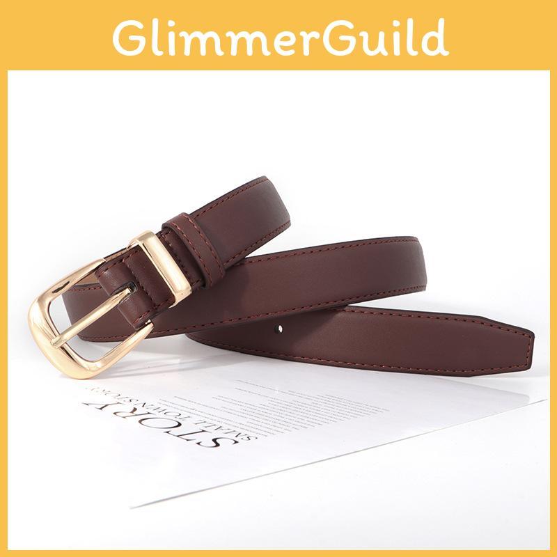 Elegant Black Pu Leather Belt For Women Stylish Casual Jeans Accessory With Metal Buckle