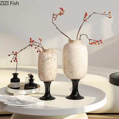 Color Dot Pattern Glass Vase Creative Flower Pots Desk Decoration Flower Arrangement White Floral Vases Room Aesthetic Decor