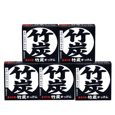 Toratake No Sato Bamboo Charcoal Soap Set of Made In No Facial Cleansing Skin Facial Cleansing Sensitive Dry Facial Aging Body (100g) 5, Japan, Soap,