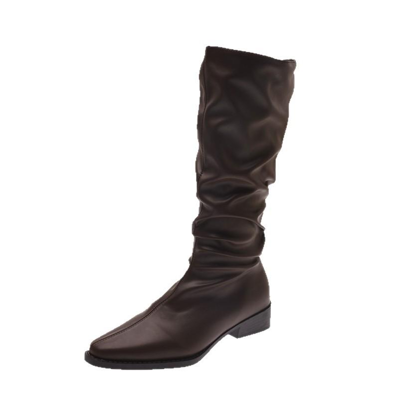 Pile Boots Women's Boots 2025 New Summer and Autumn Retro Boots But Knee High Boots Thin Boots Knight Boots